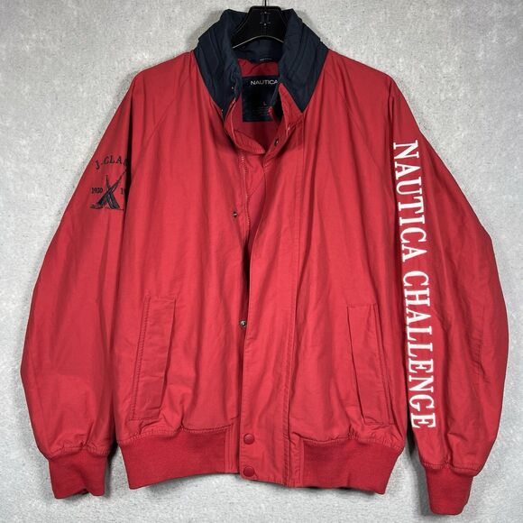 Nautica Jacket Men’s Large Red J-Class Sailing Challenge Competition 90s - Picture 1 of 15